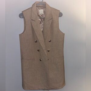 👡NEW Joie Double-Breasted Tan Blazer Vest